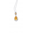 Alesandro Menegati Sterling Silver Necklace with Diamonds and Large Citrine