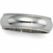 14K White Gold Milgrain Band