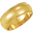 14K Yellow Gold Milgrain Band
