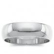 14K White Gold Light Half Round Band