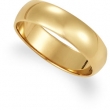 14K Yellow Gold Light Half Round Band