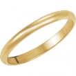 14K Yellow Gold Light Half Round Band