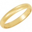14K Yellow Gold Light Half Round Band
