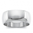 14K White Gold Light Half Round Band