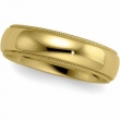 14K Yellow Gold Light Comfort Fit Milgrain Band