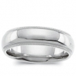 14K White Gold Light Comfort Fit Milgrain Band
