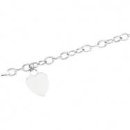 Picture of 14K White Gold 7.5 Inch Hollow Link Heart Charm Bracelet