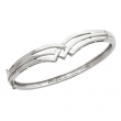 14K White Gold Hinged Bangle Bracelet