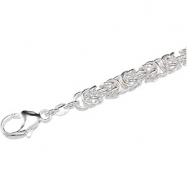 Picture of Sterling Silver 7 INCH Solid Byzantine Chain