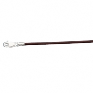 Picture of Sterling Silver 16 Inch Brown Leather
