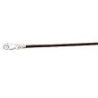 14K White Gold 18.00 Inch Brown Leather Cord