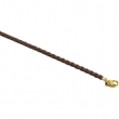 14K Yellow Gold 16 Inch Brown Braided Leather Cord Chain