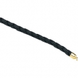 14K Yellow Gold 16.00 Inch Black Braided Leather Cord Chain