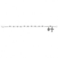 Picture of Sterling 71 2 Inch Silver Ball Rosary Bracelet