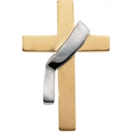 Picture of 14K Yellow White Gold Two Tone Deacon Cross Lapel Pin
