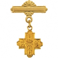 Picture of 14K Yellow Gold 4-way Cross Baptismal Pin
