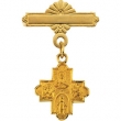 14K Yellow Gold 4-way Cross Baptismal Pin