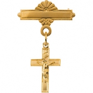Picture of 14K Yellow Gold Crucifix Baptismal Pin