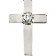 Picture of 14K Yellow Gold Cross Lapel Pin With Diamond