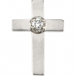 14K Yellow Gold Cross Lapel Pin With Diamond
