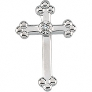 Picture of 14K Yellow Gold Cross Lapel Pin With Diamond