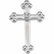 14K White Gold Cross Lapel Pin With Diamond