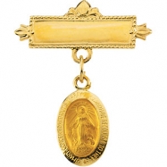 Picture of 14K Yellow Gold Miraculous Baptismal Pin