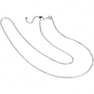 Picture of Sterling 22 Inch Silver Adjustable Rolo Chain
