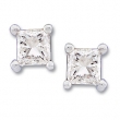 14K White Gold Pair Diamond Earring