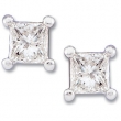 14K White Gold Pair Diamond Earring