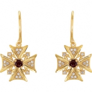 Picture of PAIR Genuine Mozambique And Diamond Earrings