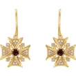 PAIR Genuine Mozambique And Diamond Earrings