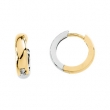 14K Yellow White Gold Two Tone Hinged Earring