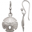 Sterling Silver Pair Sand Dollar Earrings