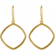 14K Yellow Gold 21x21 Pair Precious Metal Fashion Earrings