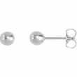 Sterling Silver Pair Ball Earrings With Backs