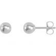 Sterling Silver Pair Ball Earrings With Backs