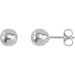 Sterling Silver Pair Ball Earrings With Backs