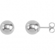 Sterling Silver Pair Ball Earrings With Backs