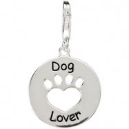 Picture of Sterling Silver 19.93 Od Heart U Back Dog Lover Paw Charm