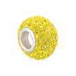 Sterling Silver November Kera Bead With Pave Citrine Crystals