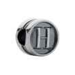 Sterling Silver H Kera Alphabet Cylinder Bead Ring Size 6