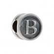 Sterling Silver B Kera Alphabet Cylinder Bead Ring Size 6