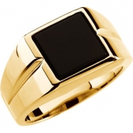 Picture of 14K Yellow Gold Gents Genuine Onyx Ring