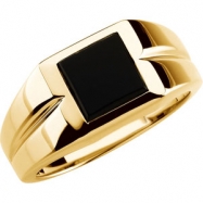 Picture of 14K Yellow Gold Gents Genuine Onyx Ring