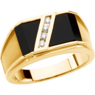 Picture of 14K Yellow Gold Gents Onyx And Diamond Ring