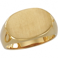 Picture of 10K Yellow Gold Gents Signet Ring With Brush Finished Top