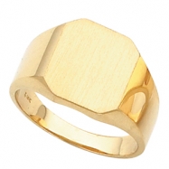 Picture of 14K Yellow Gold Gents Signet Ring With Brush Finished Top