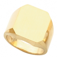Picture of 14K Yellow Gold Gents Signet Ring With Brush Finished Top
