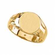 Picture of 10K Yellow Gold Gents Signet Ring With Brush Finished Top